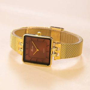 Miss Fox 2176P1-Golden Mesh Belt Red Wine Face
